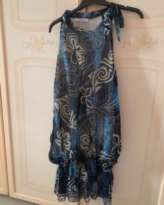 Vestito blu a fantasia di Eco
