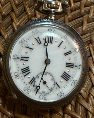 Orologio da tasca antico in argento 800