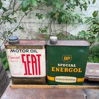 Bidoni latta e latte varie vintage olio Fiat,