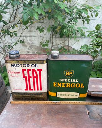 Bidoni latta e latte varie vintage olio Fiat,