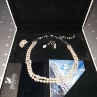 Girocollo e orecchini clip Swarovski