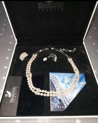 Girocollo e orecchini clip Swarovski