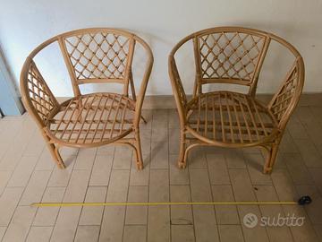 2 poltroncine in bamboo