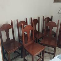 6 sedie in legno massello 