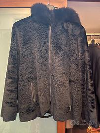 Giaccone pelliccia nera Made in Italy