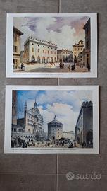 2 stampe acquerelli storici Cremona