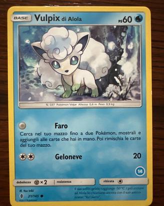 Carta pokemon 2017 “vulpix” 21/145