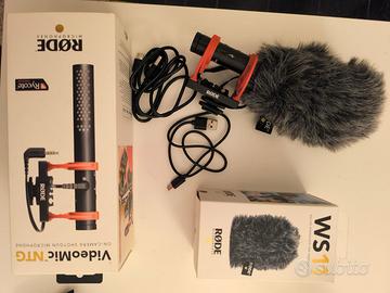 Videomic NTG Rode e paravento WS11