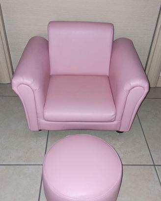 POLTRONA BAMBINI+ POUF ECOPELLE 