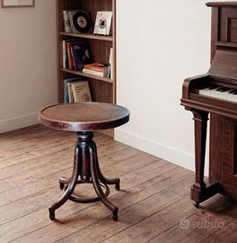 Sgabello girevole in legno, anni '30 stile Thonet 