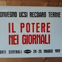 Insegna tabella Recoaro cartone rigido 1969