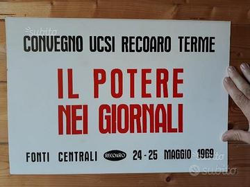 Insegna tabella Recoaro cartone rigido 1969