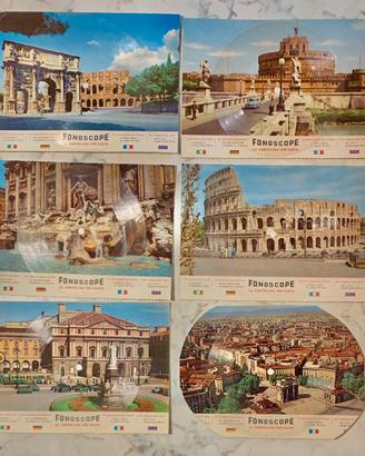 Lotto 6 Cartoline Disco "Fonoscope" Anni '50