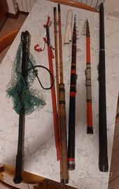 Lotto canne da pesca  e accessori