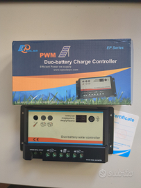 Regolatore di carica solare PWM 10A duo battery