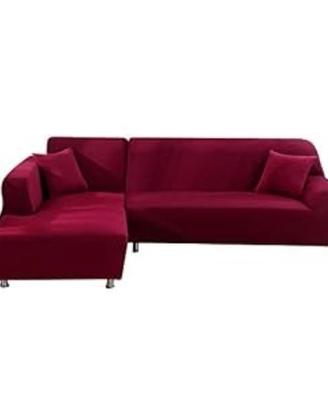 Copridivano a L Rosso Bordeaux elasticizzato
