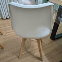 6 sedie bianche in ecopelle