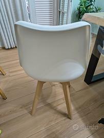 6 sedie bianche in ecopelle