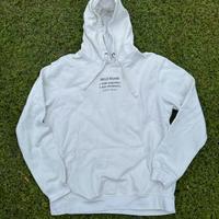 Felpa con cappuccio bianca con scritte tg L