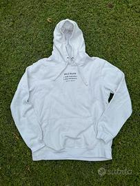 Felpa con cappuccio bianca con scritte tg L