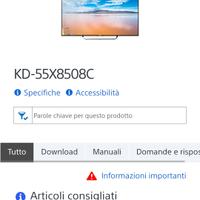 Ricambi tv Sony Android KD-55xc8508c