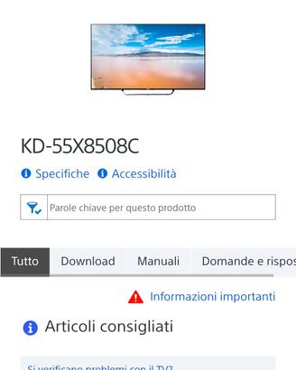 Ricambi tv Sony Android KD-55xc8508c