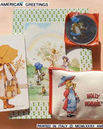 HOLLY HOBBIE Vintage 1980 Quaderno anelli Astuccio