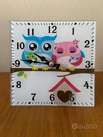 Orologio da tavolo con gufi