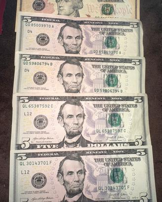 Dollari Americani 5 banconote