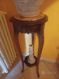 tavolino legno e marmo