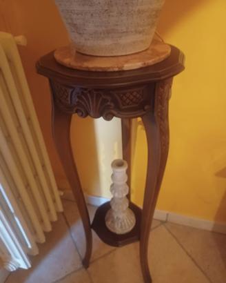 tavolino legno e marmo