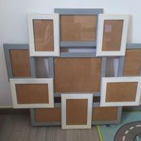 portafoto in legno bianco e grigio