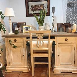Scrivania shabby chic in legno massello – unica