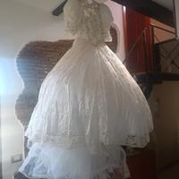 Abito da sposa vintage anni '80-'90 pizzo e fiocco