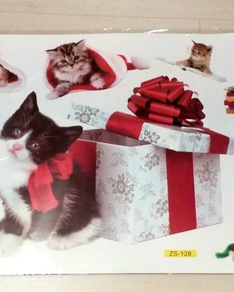 Stock adesivi Natalizi con gatti