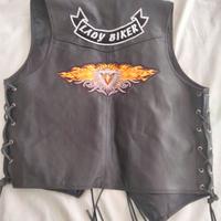 Gilet biker/motociclista da donna in pelle