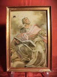 “SAN MARCO EVANGELISTA” OLIO SU VETRO- 1800