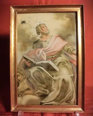 “SAN MARCO EVANGELISTA” OLIO SU VETRO- 1800
