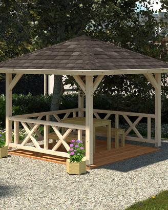 Gazebo Betty 9 mq quadrato 300x300 cm PROMO