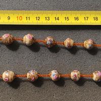 Collana in vetro di Murano perle beige multicolor