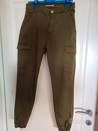 Pantaloni jeggins Tally Weill, verde militare t.40