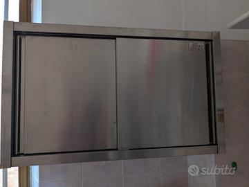 Pensile professionale in acciaio inox con ante