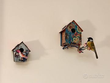 Coppia di decorazioni da parete in legno riciclato