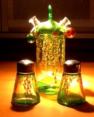 Bottiglia olio e aceto + porta sale e pepe
