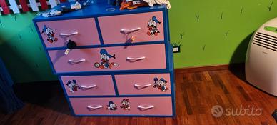 Cassettiera bambini dipinta a mano