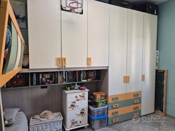 cameretta ragazzi 460 cm scrivania 120 x 60