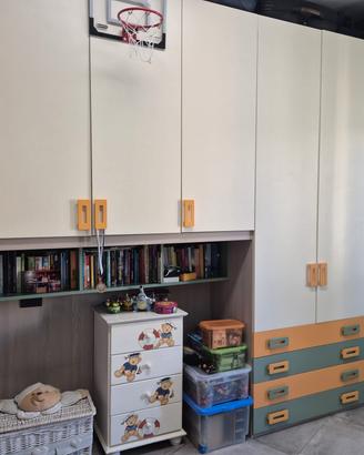 cameretta ragazzi 460 cm scrivania 120 x 60