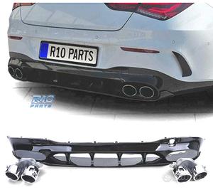 DIFFUSORE MERCEDES CLA C118 19- LOOK AMG NERO LUCI