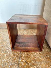 Coppia si comodini cubo legno vero