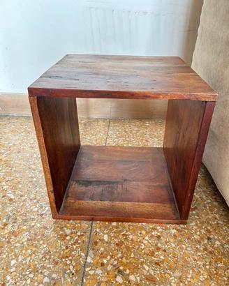 Coppia si comodini cubo legno vero